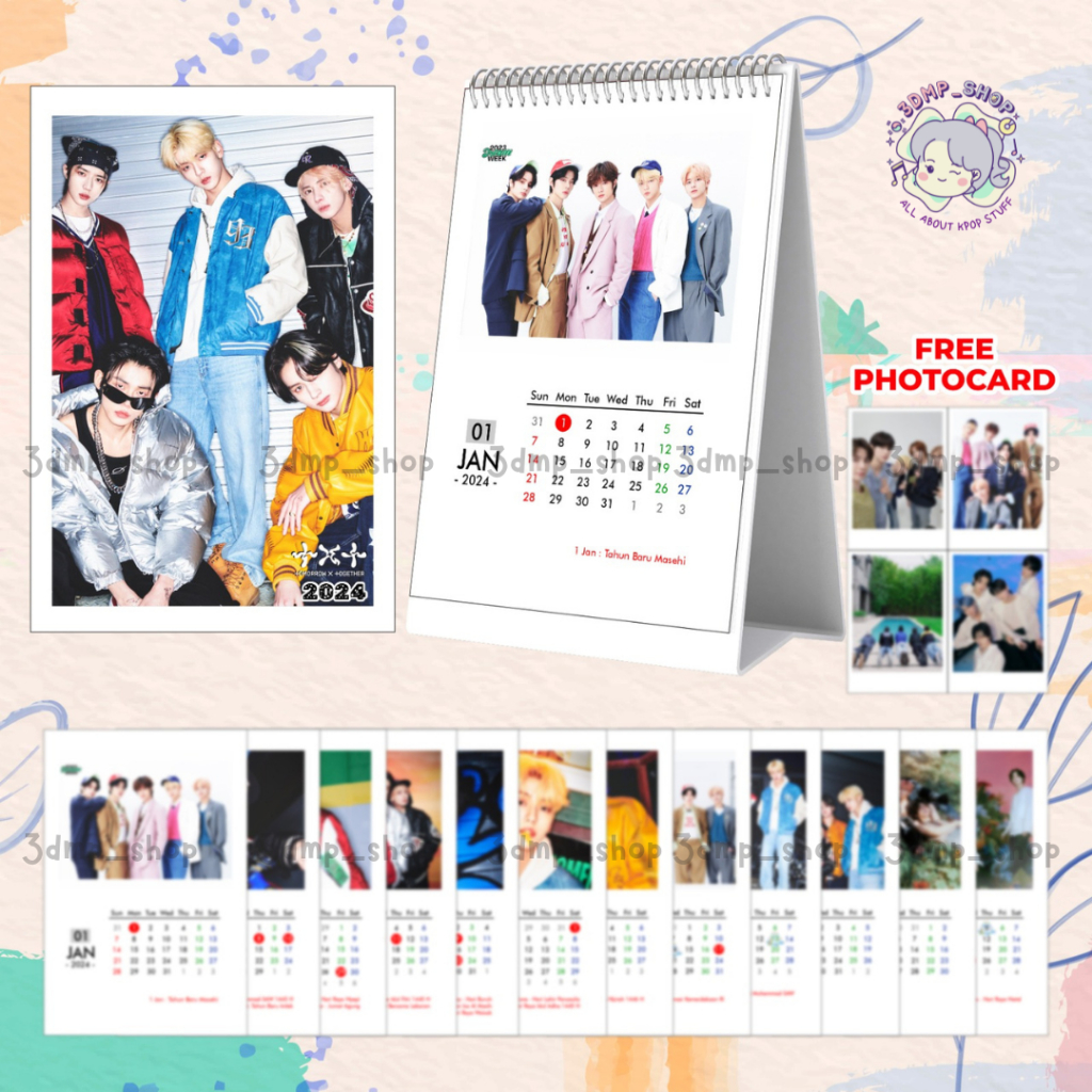 Sitting Calendar 2024 KPOP TXT Shopee Philippines