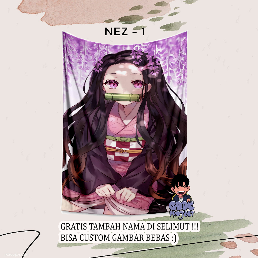 Kimetsu no yaiba anime Blanket nezuko Blanket kawai Blanket
