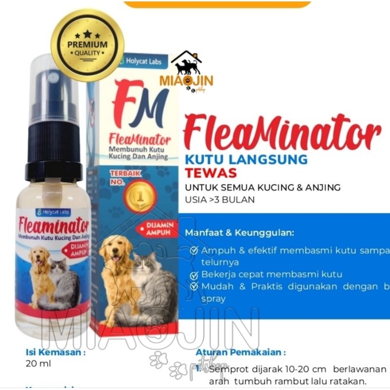 FM FleaMinator 20ml Flea Spray for Cats, Dogs, Rabbits, Fleas, Fungus ...