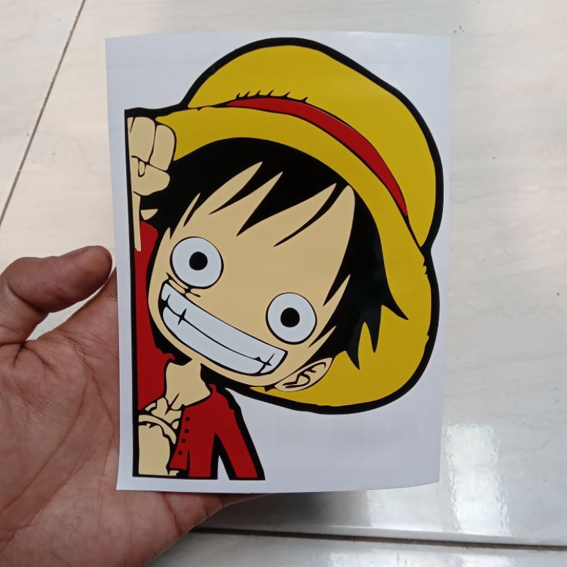 Cutting Sticker Car Glass One Piece Monkey D Luffy Peeking Sticker Cool