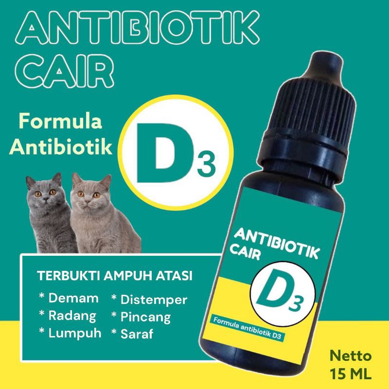 Antibiotic D3 Liquid 15ml Vitamin Cat D3 Liquid Vitamin D3 Antibiotic
