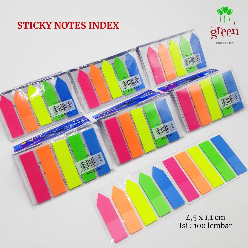 Sticky notes plastic Sticky notes index contents 100 sheets Stick note ...