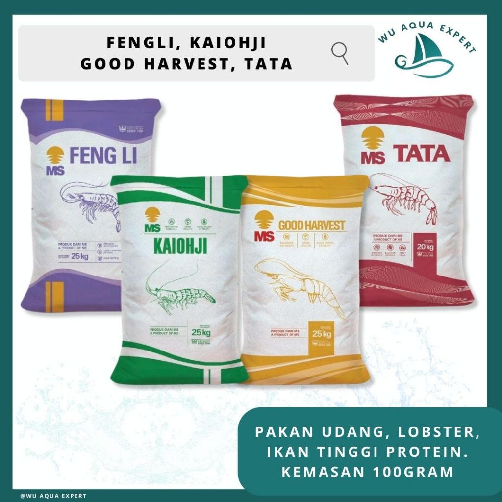 Repack 1kg FENGLI 0 1 2 2A MP 3S 3M LOBSTER Shrimp Feed Pellets MS FENG ...