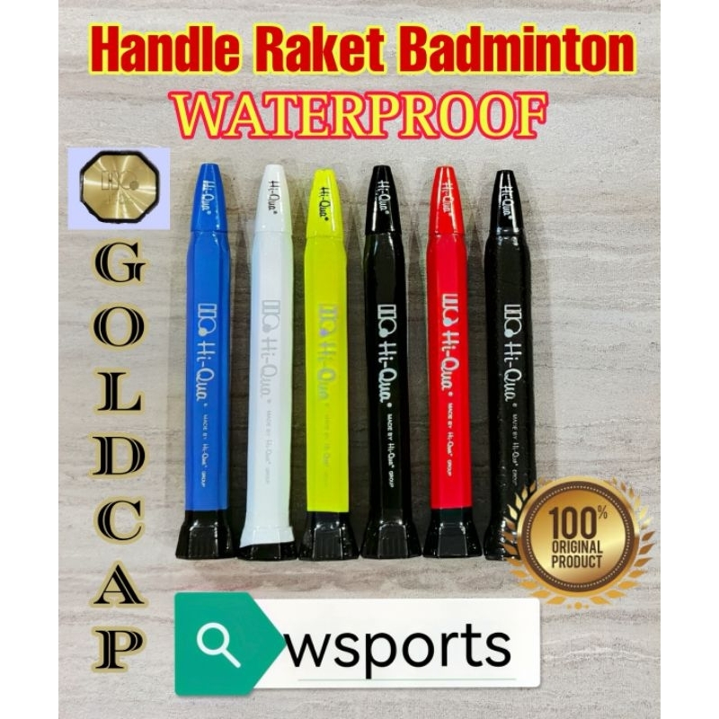 Original HiQua HQ WATERPROOF GOLD CAP Badminton Racket Handle | Shopee ...