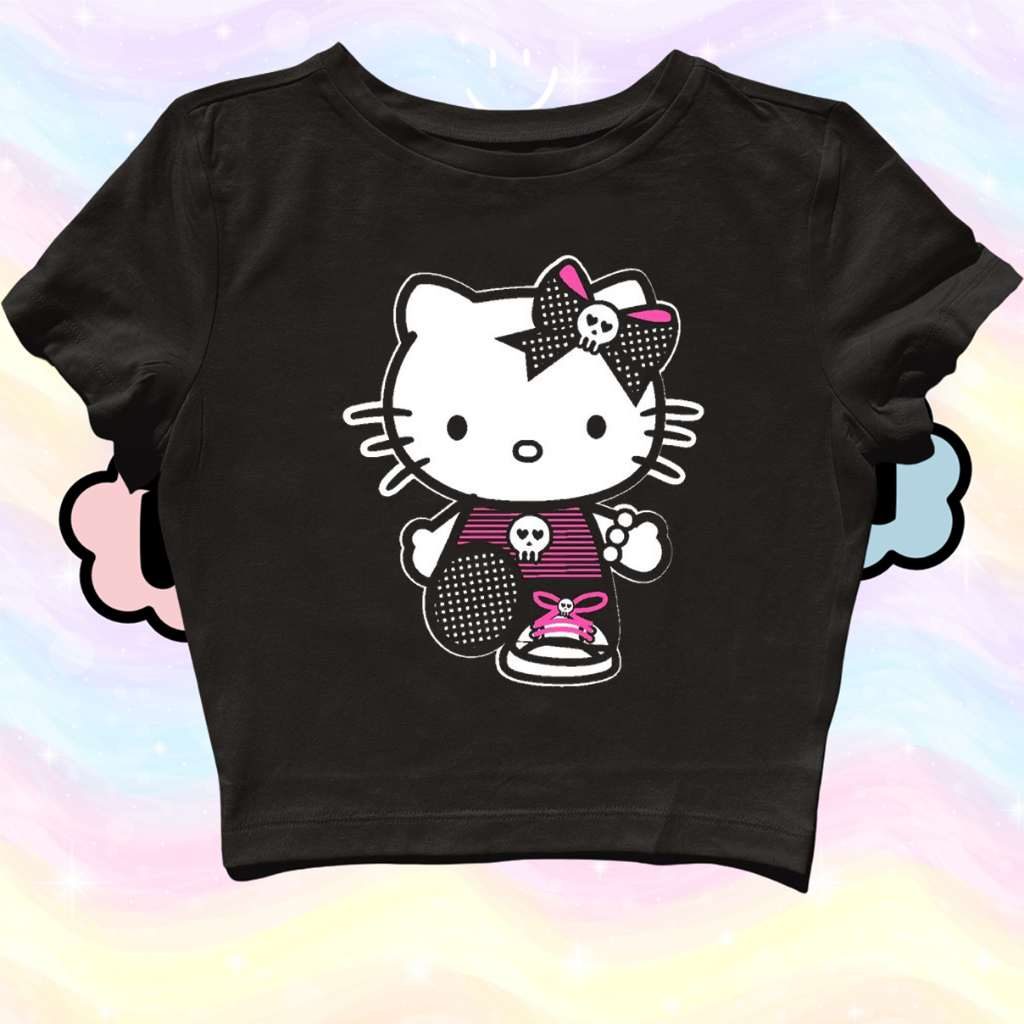 Starperson | Hello KITTY ROCKSTAR CROP TOP | Grunge | Y2k | Metal ...