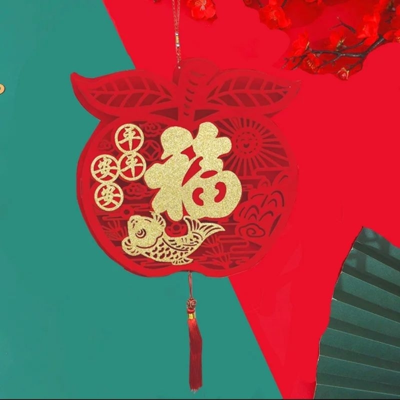 GANTUNGAN HIASAN DINDING Ht12 CNY 2024 Chinese New Year Wall Hanging Hanger Apple Handle