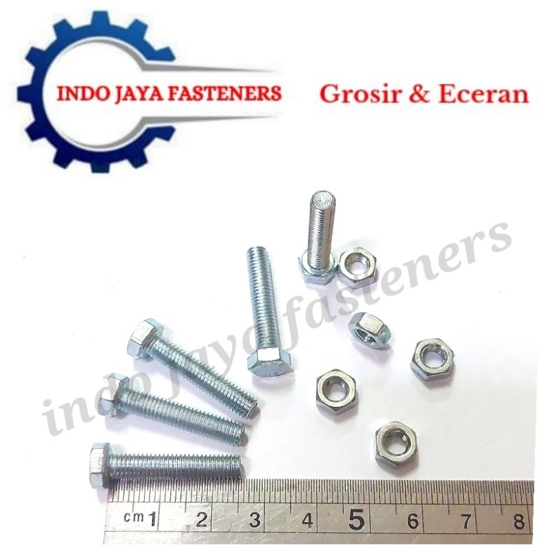 M5 x25 Nut Bolts Key 8 White General HEX Bolts Set with Hexagonal Bolt ...