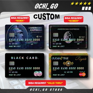 Holographic AMEX Sticker Credit Card/Debit Skin Black Card Cover (5) :  : Office Products