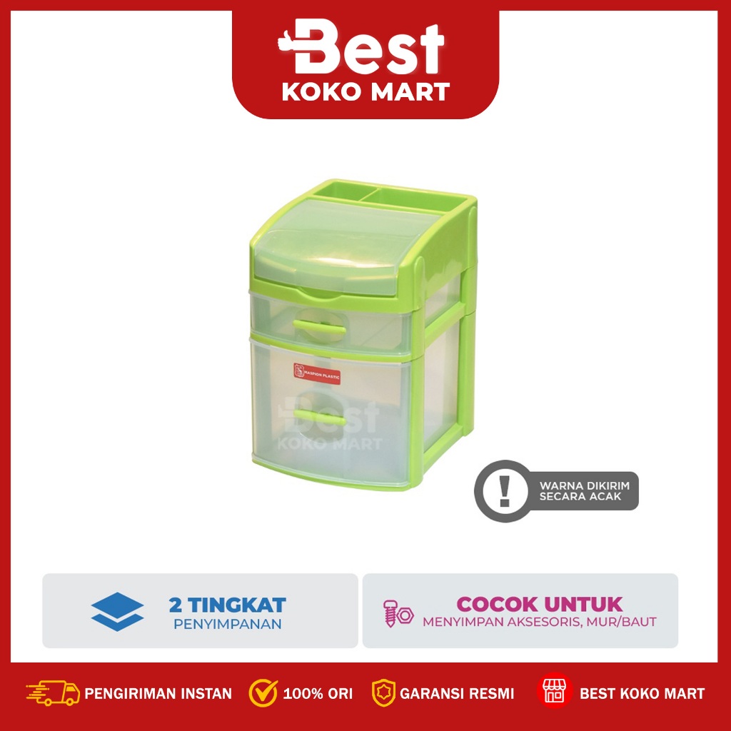 Maspion Mini Plastic Container Drawer - Fancy Box S1L1 (2 Tiers ...