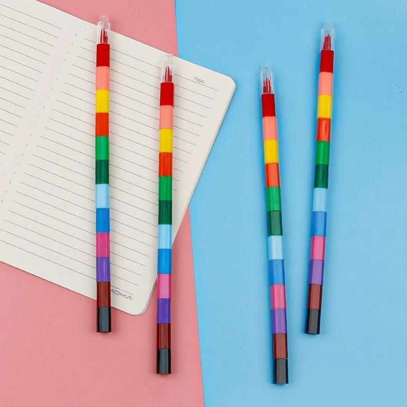 Craypn Bensia 12 Colors / Unique Cute 12 Color Stacking Crayons ...