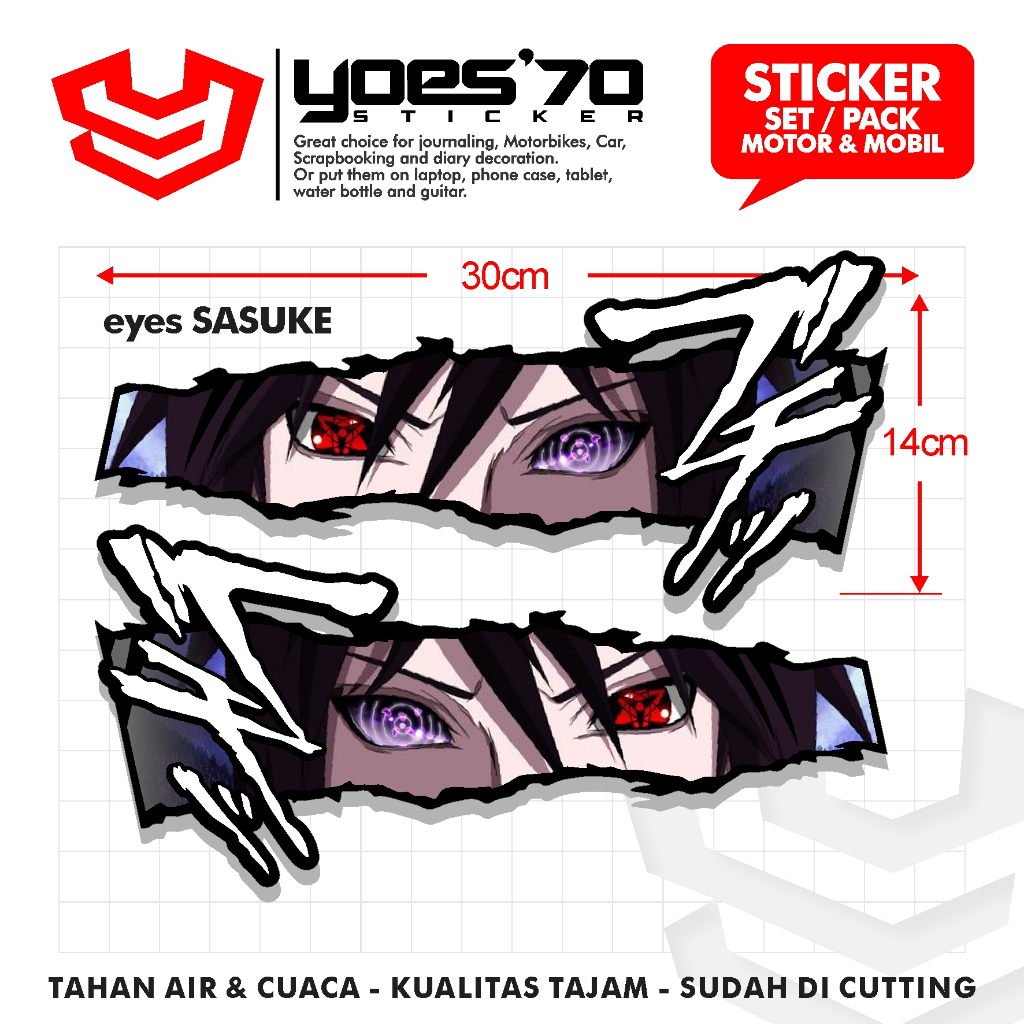 MATA Sticker set Left Right Eye anime Sasuke 30cm | Shopee Philippines