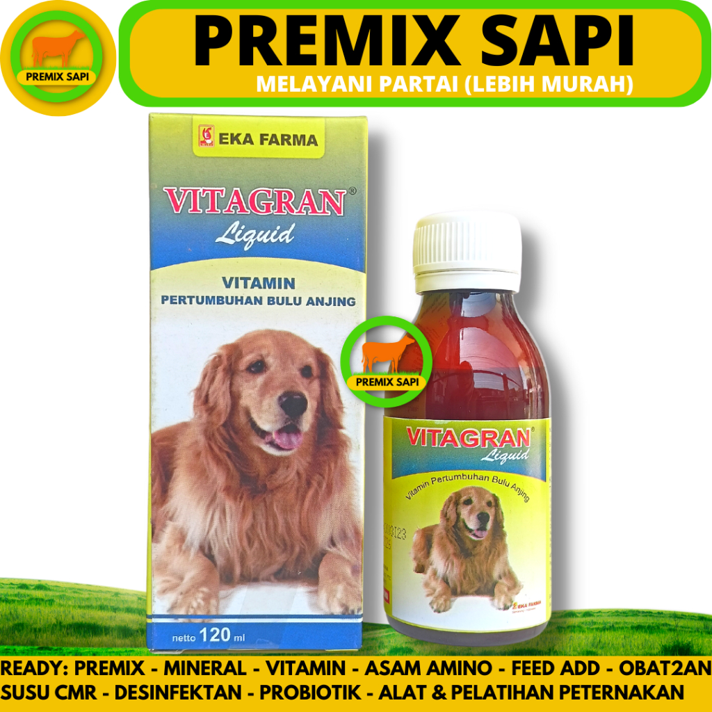 Vitagran 120ml EKA FARMA Dog Hair Growth Vitamin Prevents Skin
