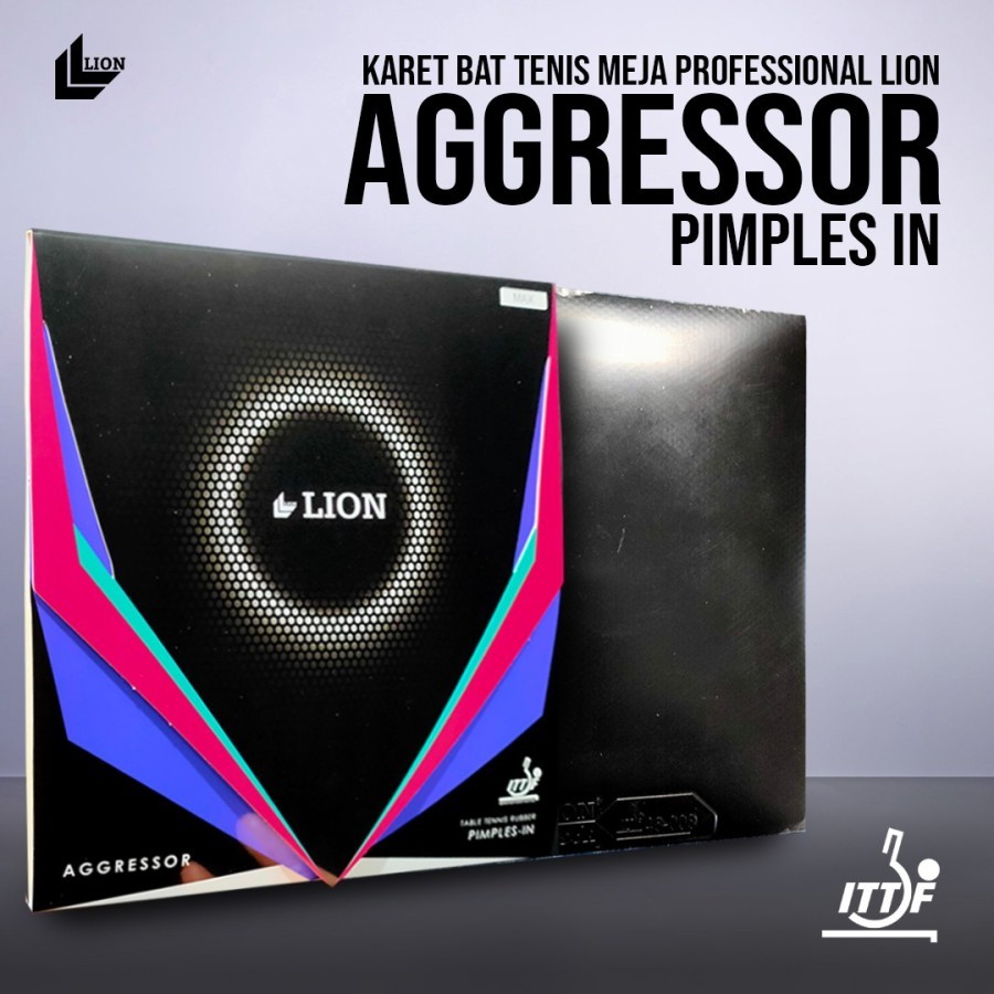 Batte De Ping-pong Lion Aggressor CS1158 - Modèle CS1158 - Couleur Noir/bordeaux - Livraison Offerte - Neuf Sous Blister