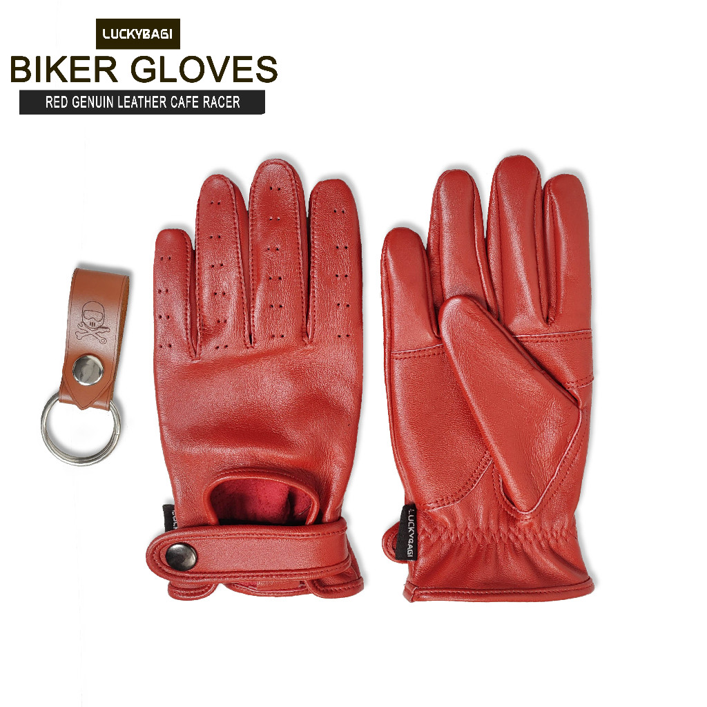 Leather Gloves Men Women Leather Gloves Cafe Racer Riding Gloves ...