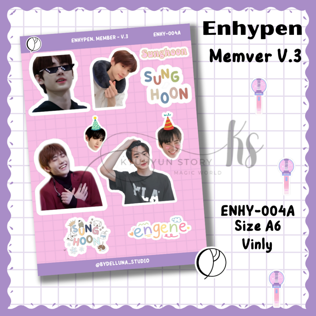 Sticker Kpop Enhypen Sunghoon Member Anime Chibi Cute Boy Group Sticker ...