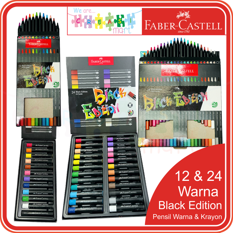 Faber Castell Color Pencil & Oil Pastel/Crayon Black Edition 12 & 24