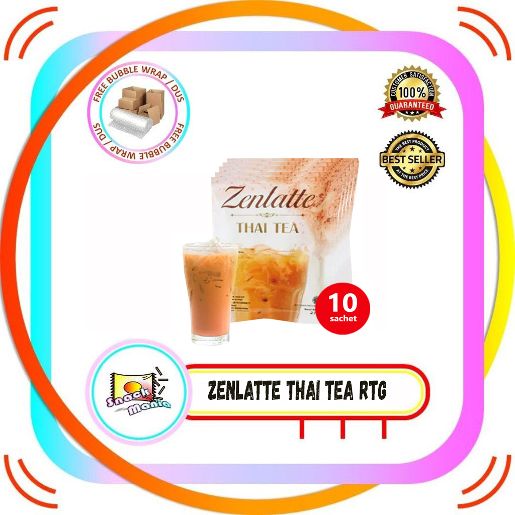 Zenlatte Thai Tea 10 Sachets x 27 gr Instant Drink Tea RENGENG | Shopee ...