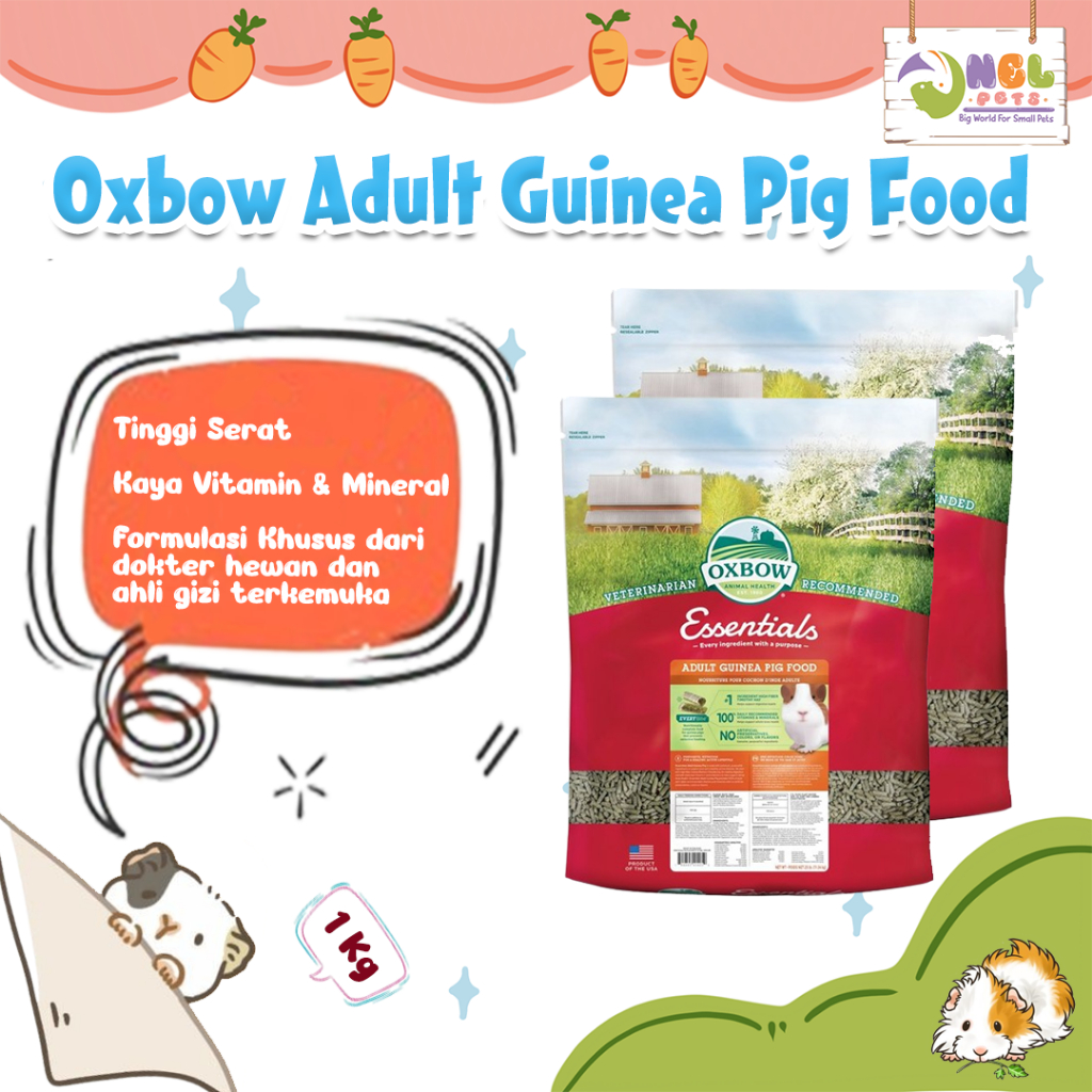 Repack 1kg OXBOW ESSENTIALS ADULT guinea pig/guinea pig Marmot Food ...