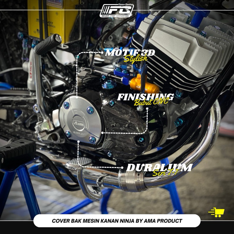 MESIN Duralium CUSTOM CNC BY AMA RIGHT NINJA ENGINE TUB COVER (Right ...