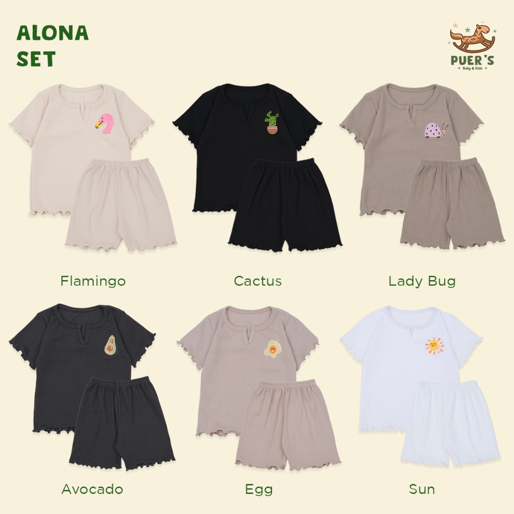 Girls RIB Suits Short Sleeve PUER'S ALONA SET (Kids RIB Suits) | Shopee ...