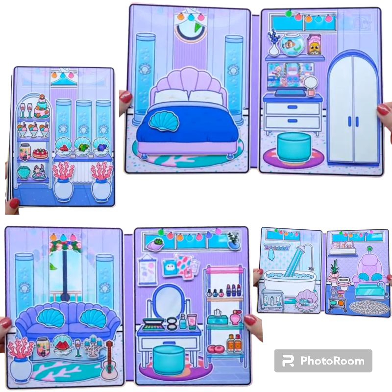 Toca Boca Mermaid Educational Role Toys Paper Doll House Duck Quiet 