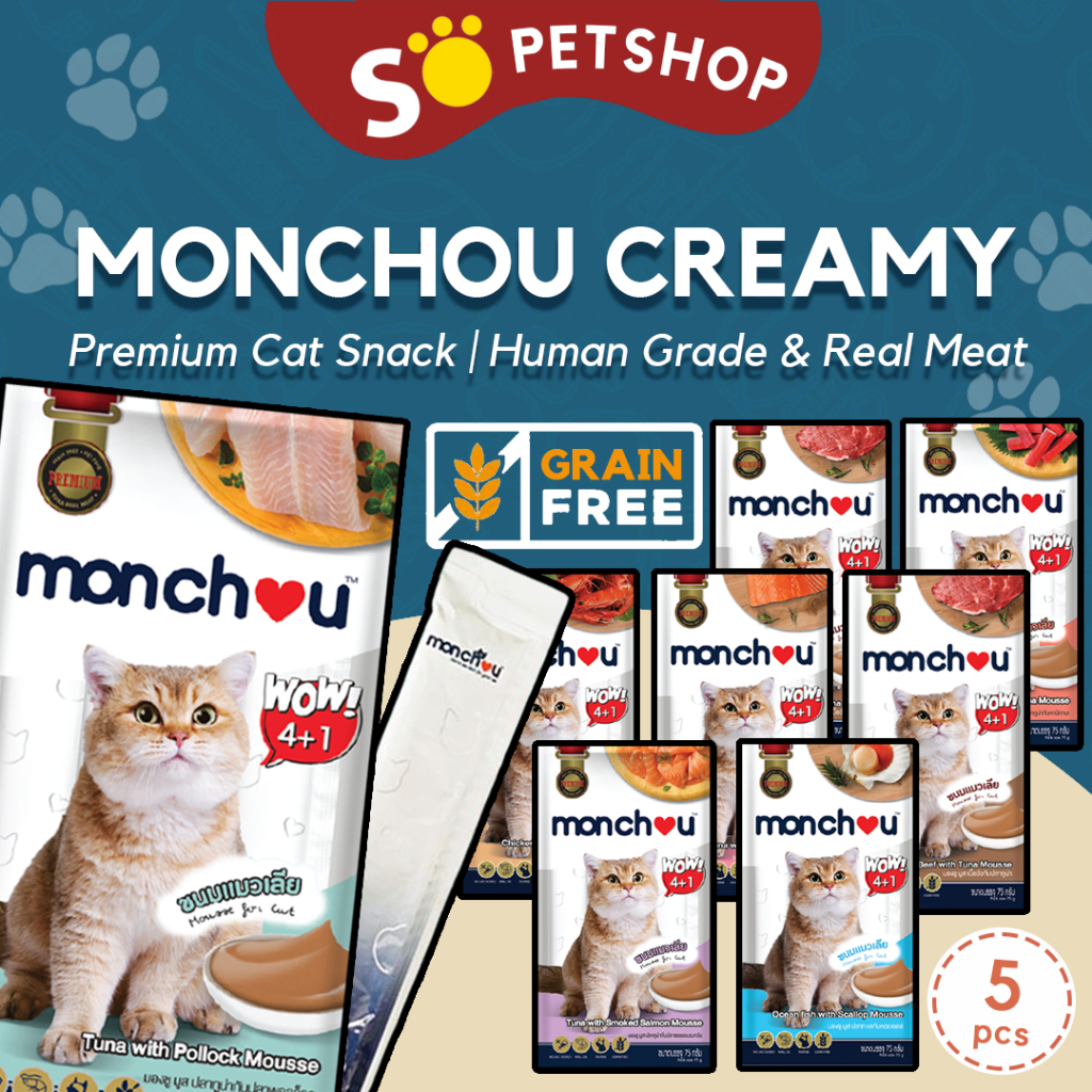 Monchou Cat Snack Premium GrainFree & Human Grade Real Meat (SN