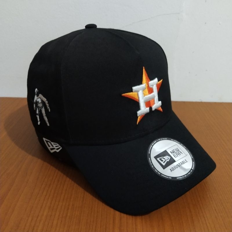 New Era Hat 100% Original 9Forty A-Frame Houston Astros Spaceman Black ...