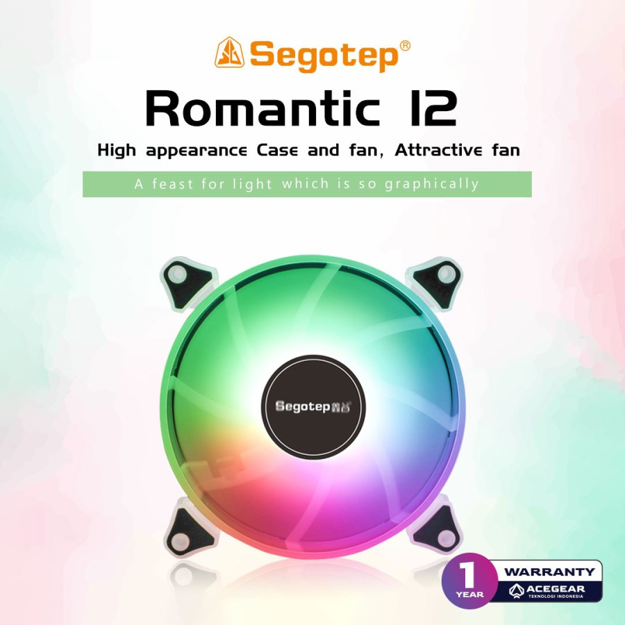 Segotep ROMANTIC 12 ARGB SINGLE PACK 120MM FAN CASE CASING | Shopee ...