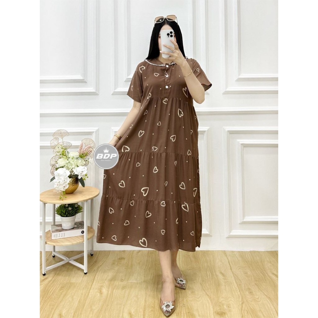 Fairyrozi Casual Love Stacking Daster Allsize Premium Cool Rayon ...