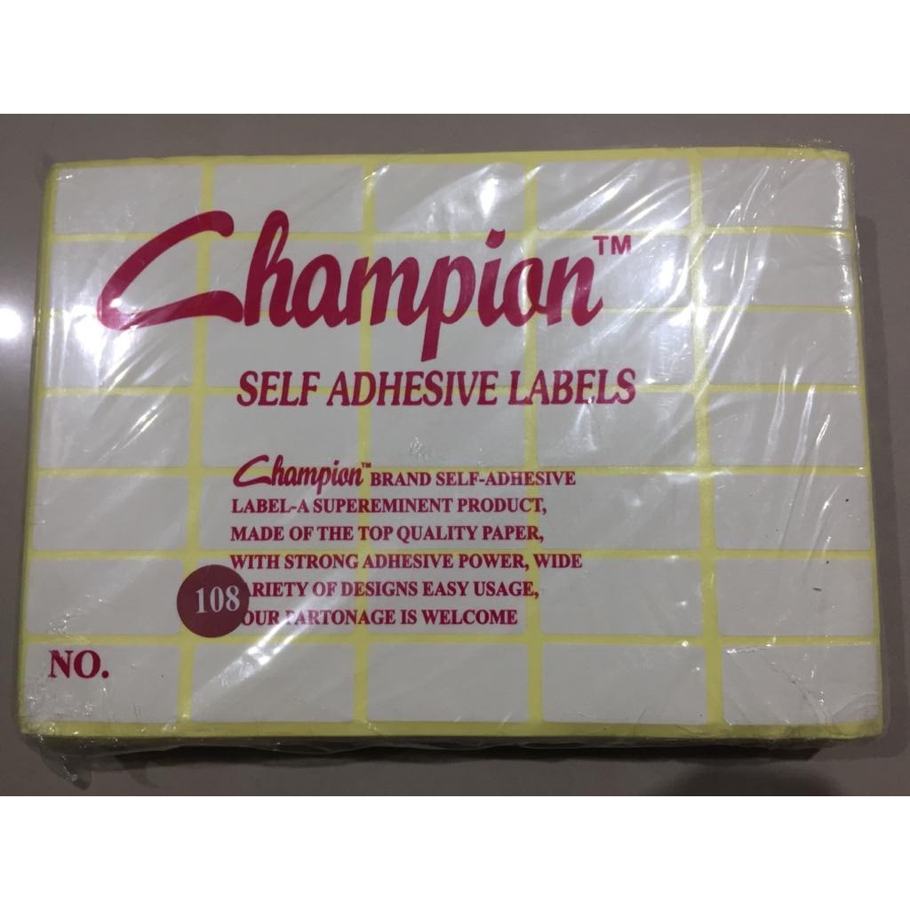 Label CHAMPION STICKER NAME LABEL STICKER LABEL INVITATION LARGE SMALL ...