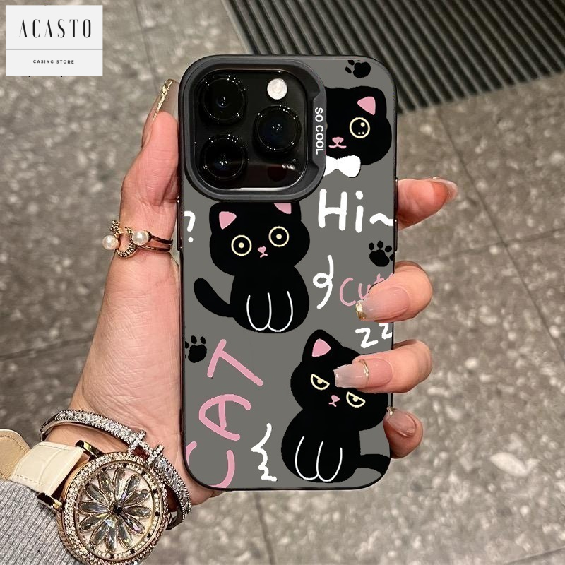 Ac054 SOFTCASE SILICONE CASE CASING IMD MACARON HOLOGRAM MOTIF BLACK ...