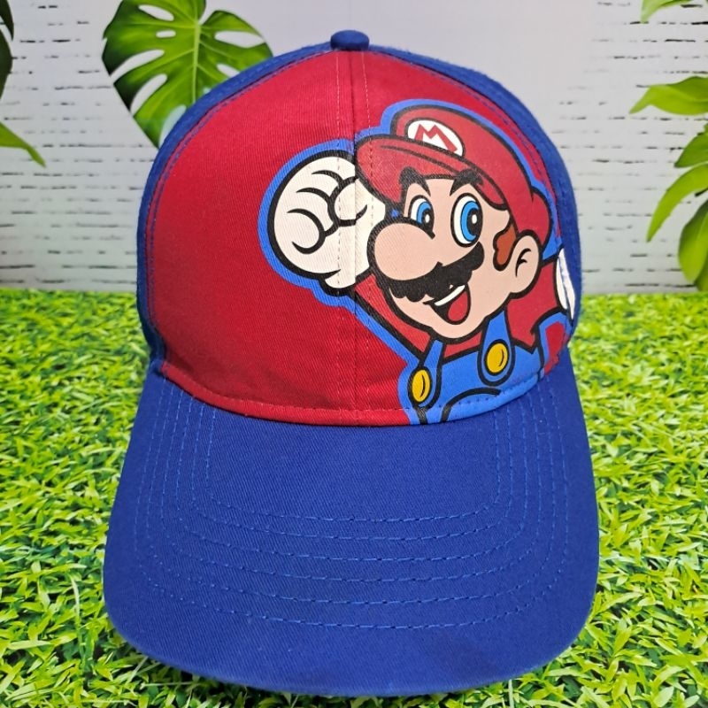 Super Mario Cap Hat Youth Red Blue @2015 Nintendo, Original. | Shopee ...
