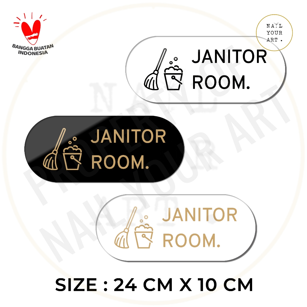 Acrylic SIGN ROOM ICON ROUND JANITOR - Nail Your Art - Minimalist ...