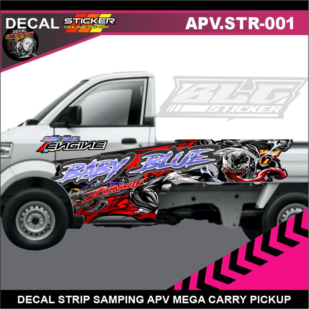Car Side STRIP PICKUP APV MEGA CARRY DECAL Sticker Cool Character ...