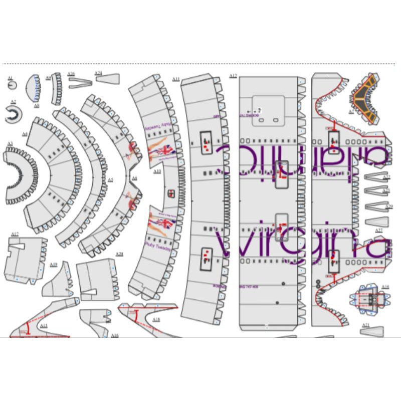 Virgin Atlantis Boeing 747 scale 144 (2OP-Aa10) papercraft pattern ...