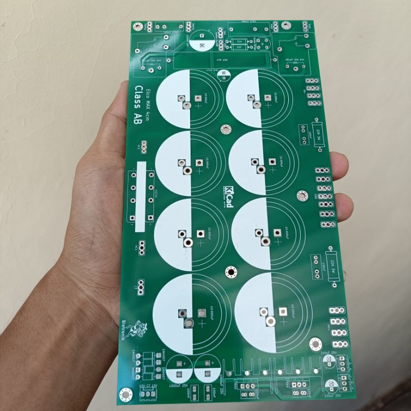 Pcb psu 8 elco diameter 4cm class AB+Softstart+ Symmetrical double