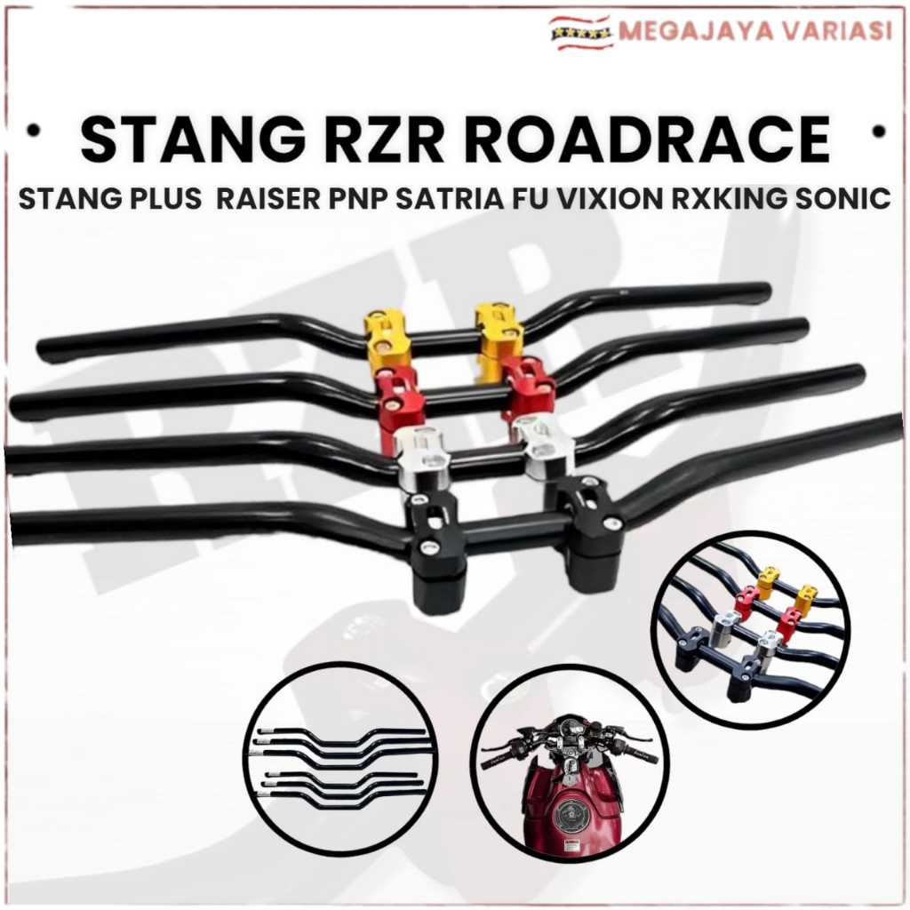 RZR Roadrace Handlebar plus Raiser CNC Universal Vixion CB150R Verza ...