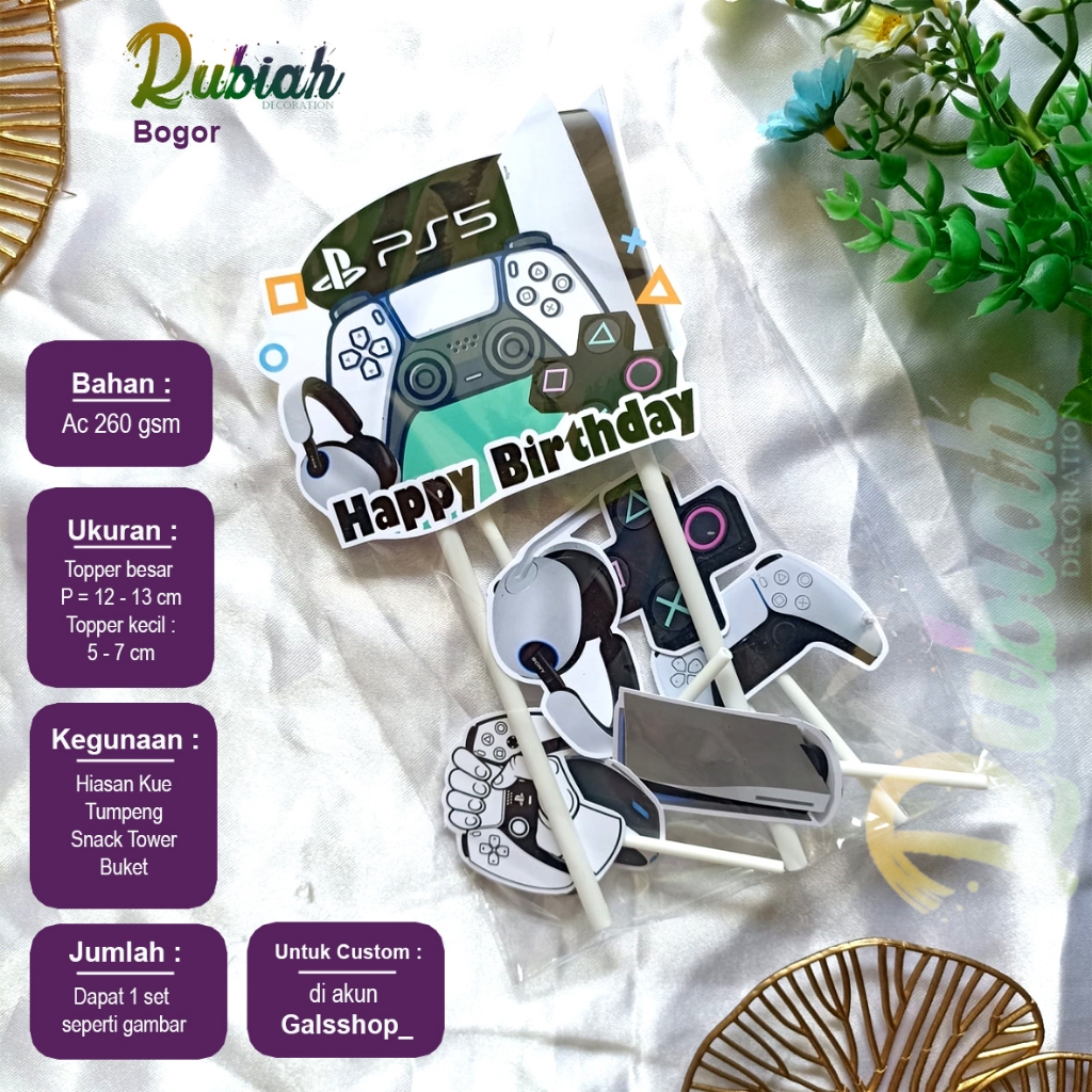 PS 5 cake Topper Birthday cake decoration playstation / Snack Tower ...