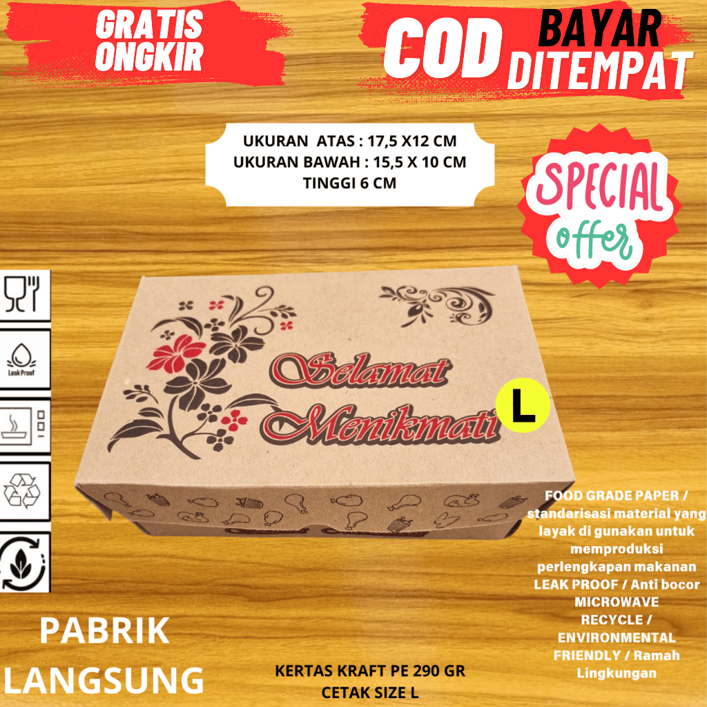 PUTIH Lawrence Box Rice Paper Lunch Box/Eco Friendly/Food Grade/White ...
