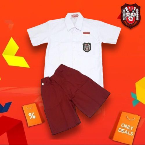 MERAH PUTIH Complete short red and white elementary school uniform for ...