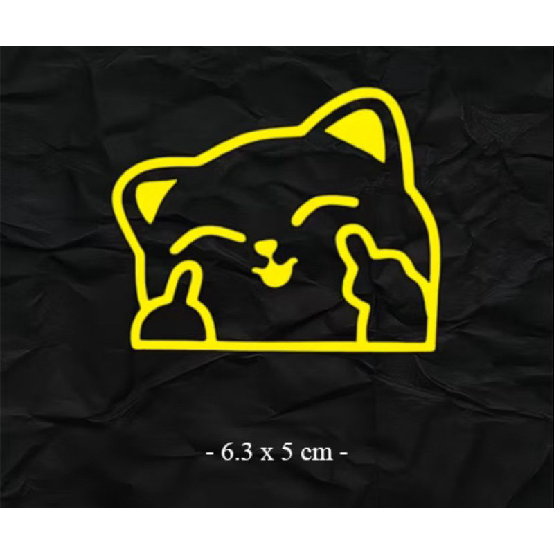 Sticker cutting emot Cute Cat pucek Variation Motorcycle Helmet Sticker ...