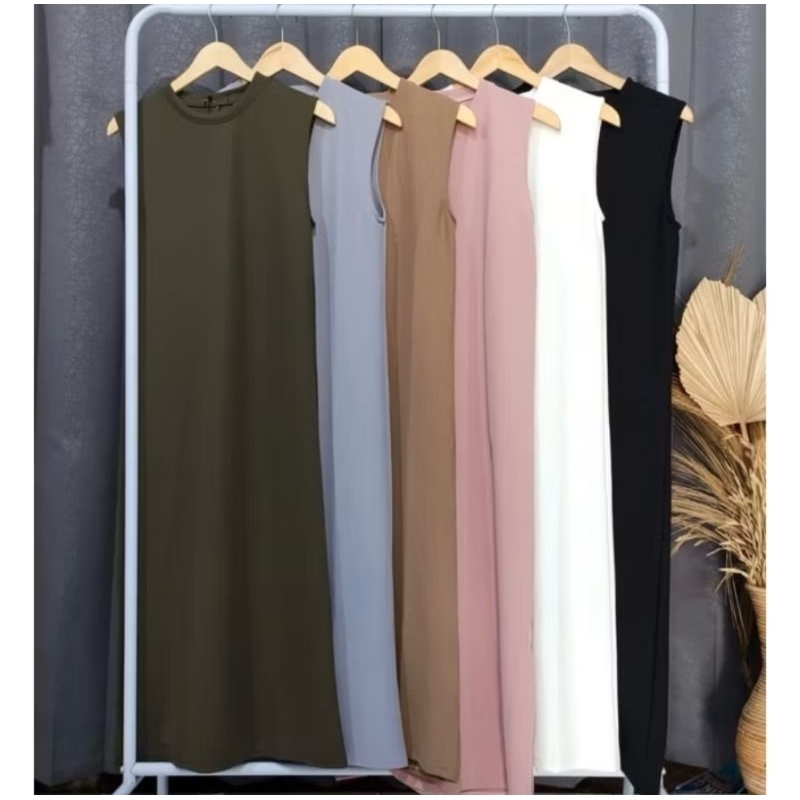 Inner Span long dress sleeveless inner dress inner dress/ | Shopee ...