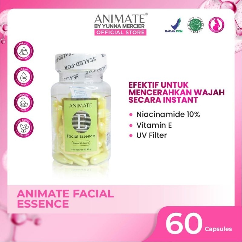 Animate Facial Essence Serum Vitamin E Brightens Facial Skin BPOM ...