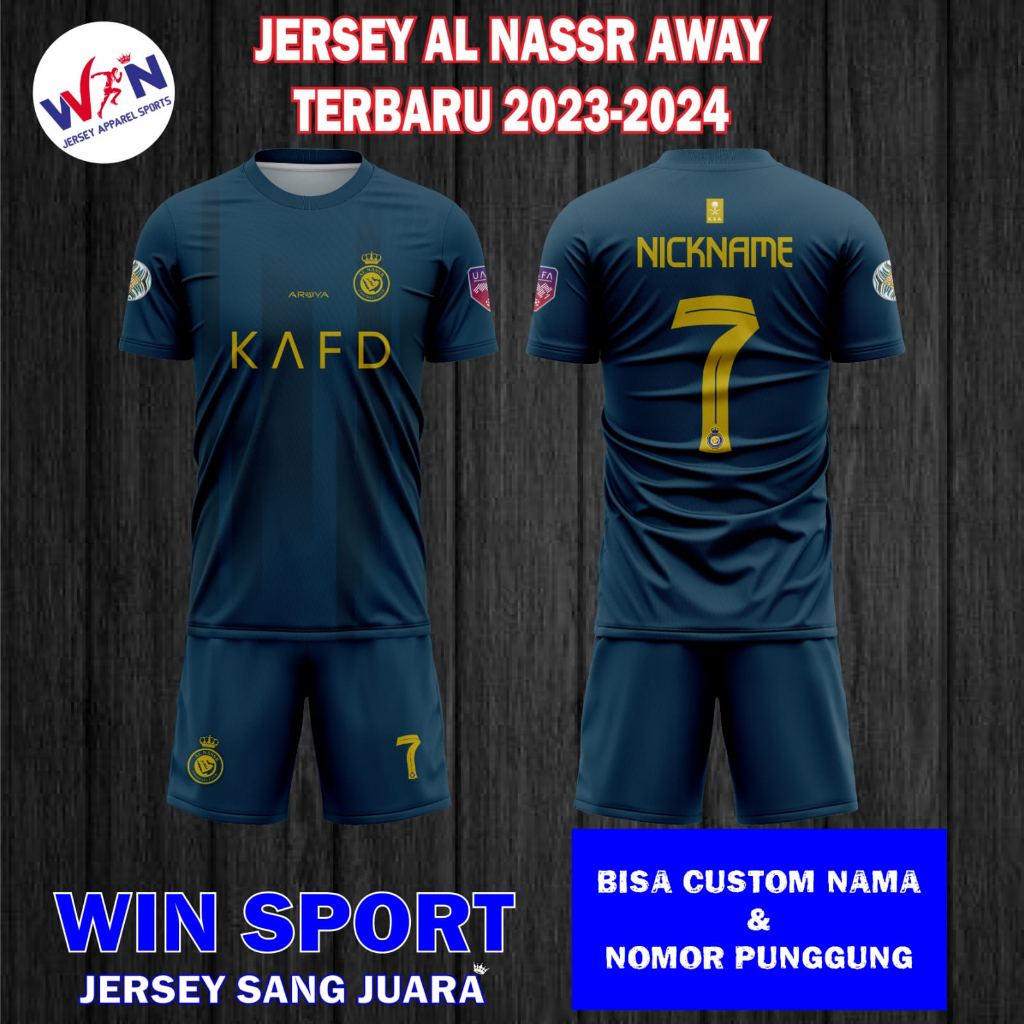 Latest Al Nassr Away Jersey Set 20232024 Latest Al Nassr Jersey Full Printing Free Custom Name 5866