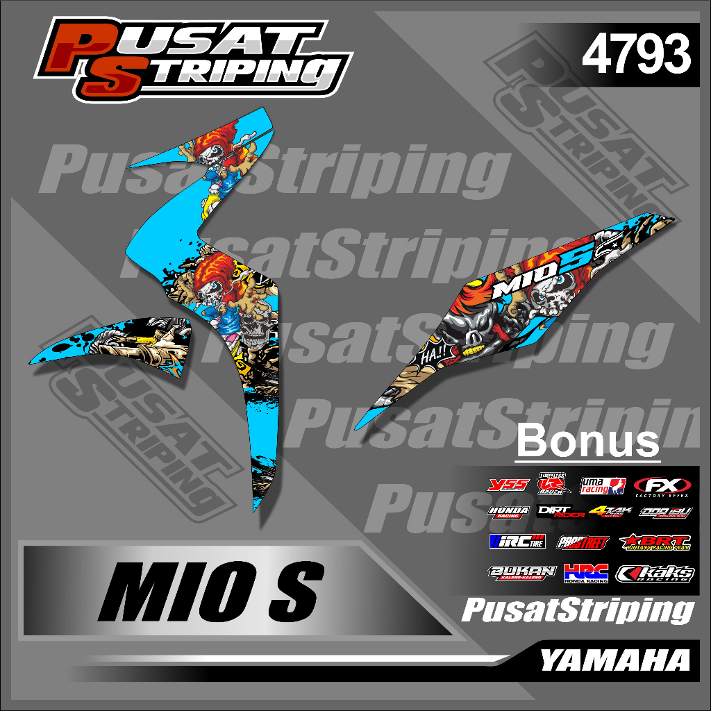 MIO S Motorcycle Sticker Striping - One Set of Right and Left Striping ...