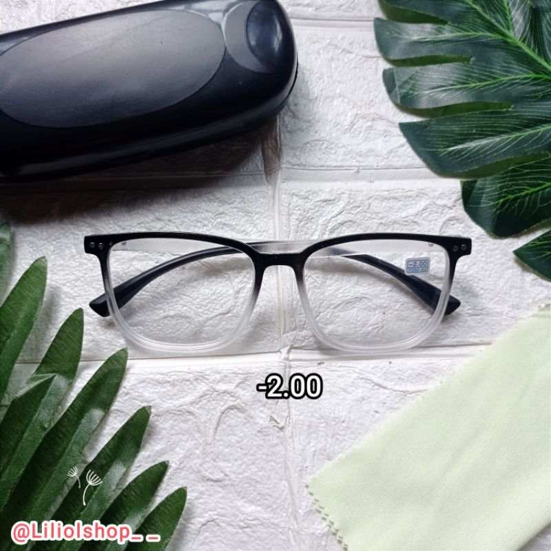 PUTIH HITAM Black And White Gradation Minus Glasses 096 | Shopee ...