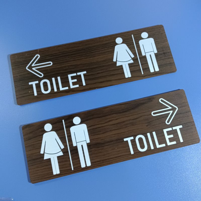 Direction Sign Acrylic Sign Toilet Writing Signage Aesthetic Restroom ...