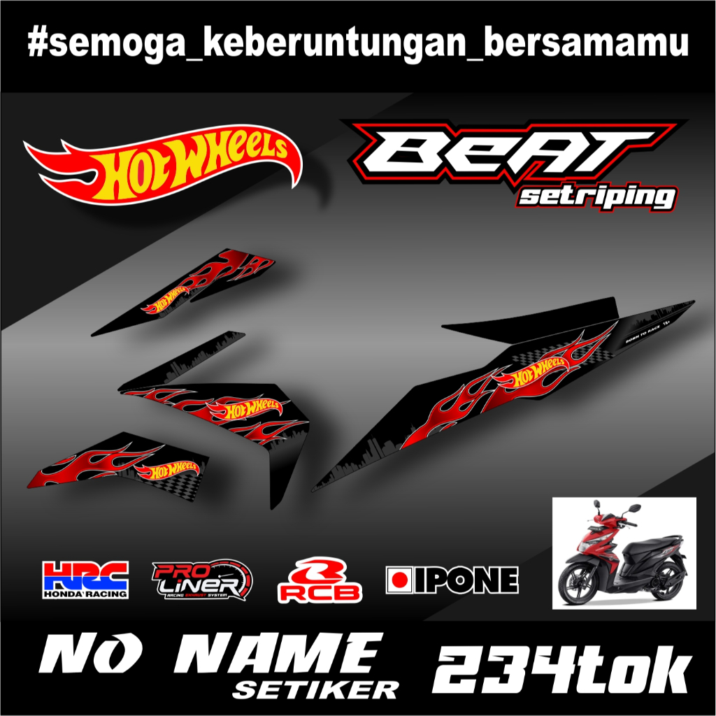 Striping beat Motorcycle Sticker Sticker Hotwheels (234tok) 2016 2017 ...