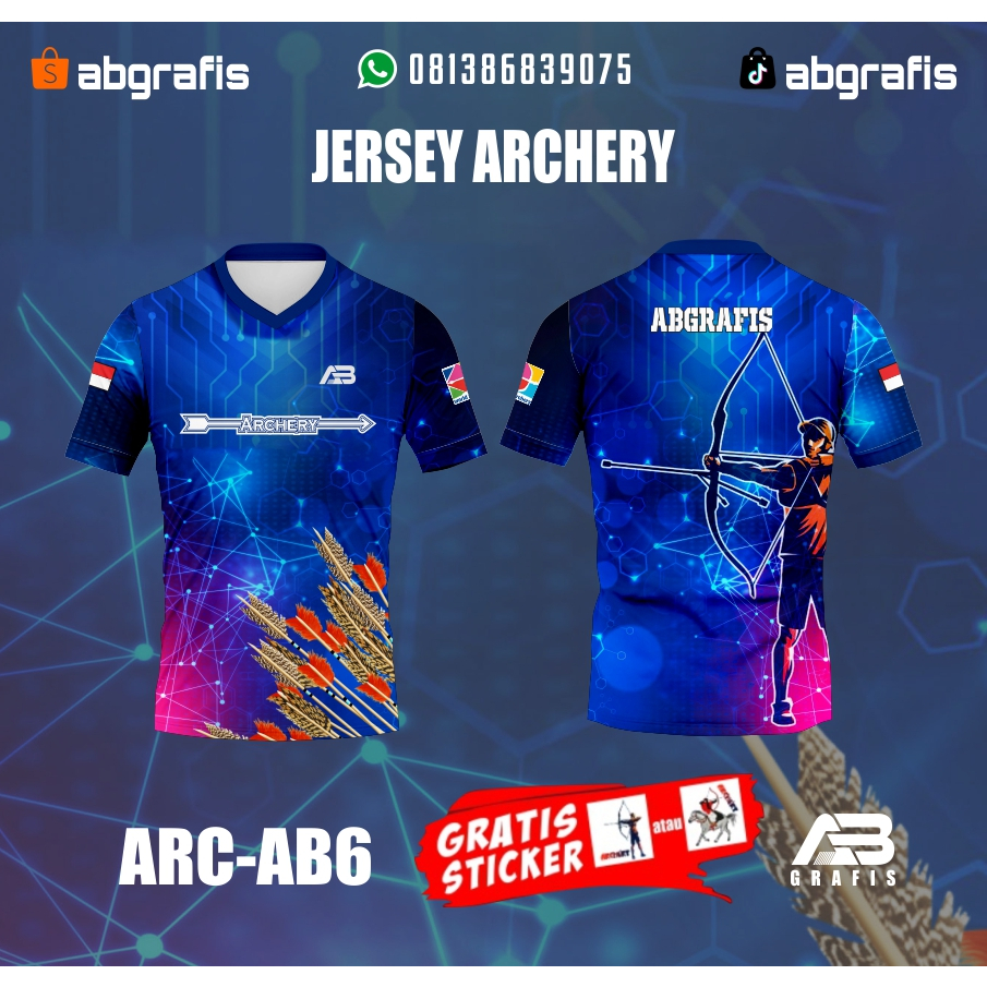 Jersey Archery Short CUSTOM NAME And LOGO (Free Archery Sticker