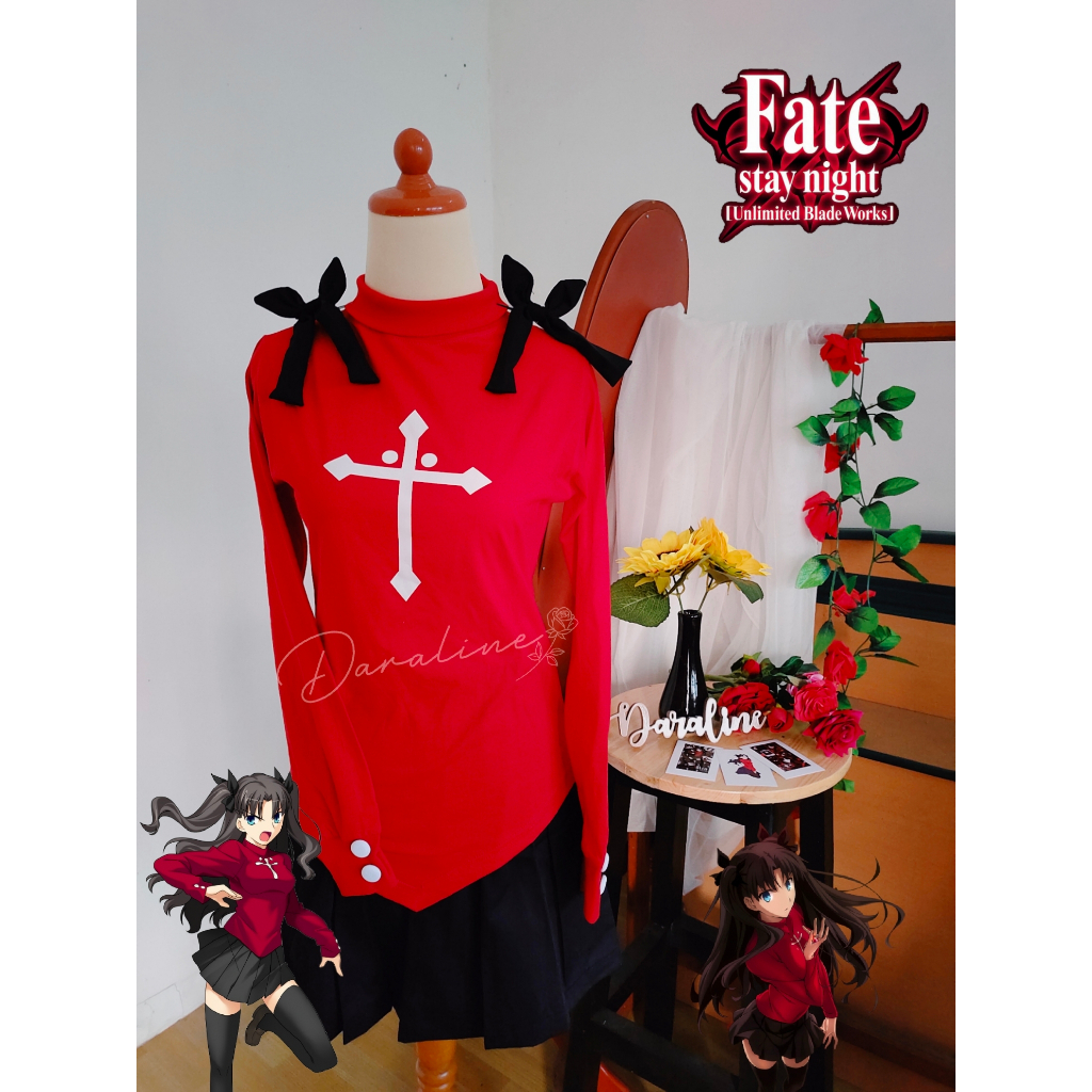 Fate/Stay Night Tohsaka Rin Women Brown Uniform Dress Carnival Halloween Cosplay Costume